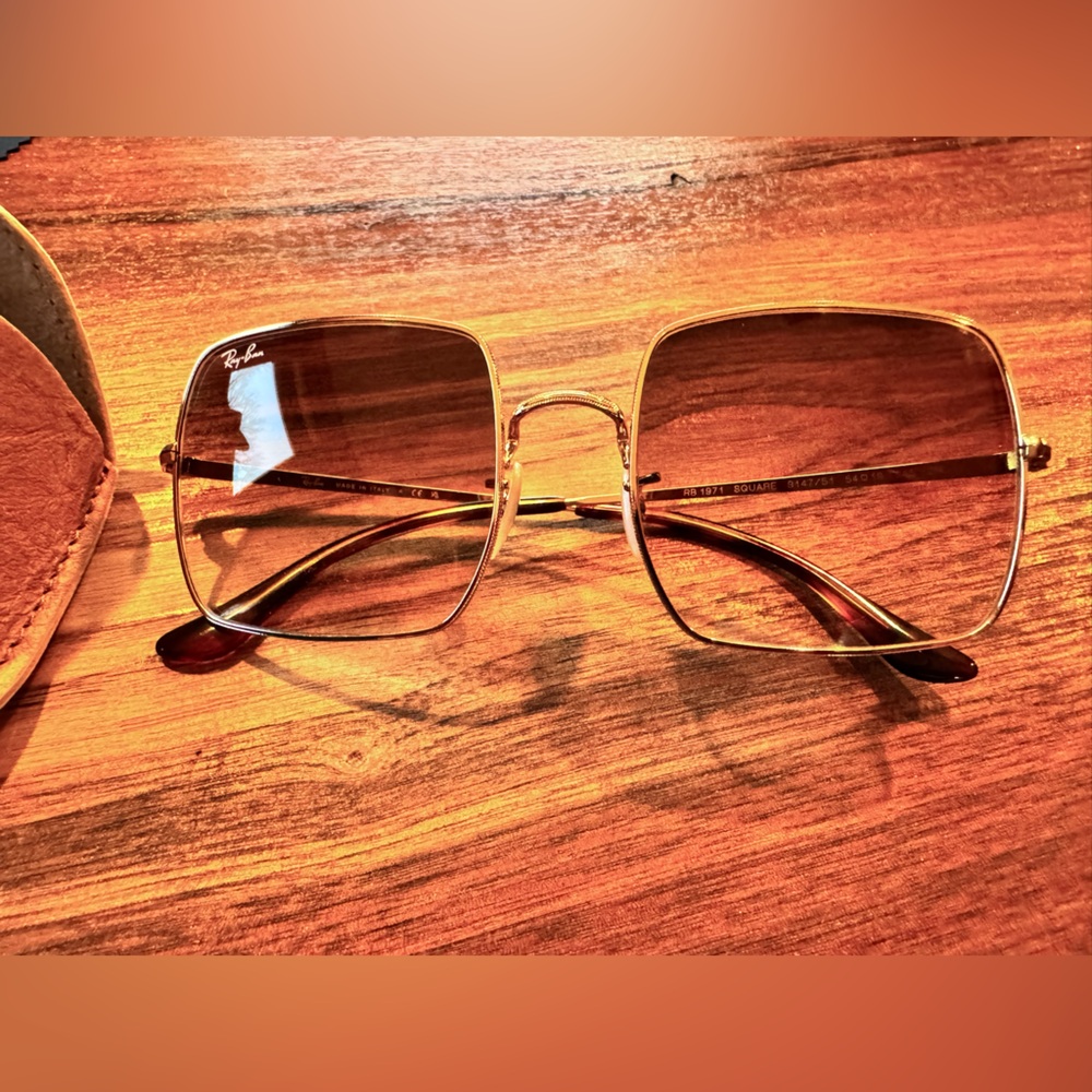 Ray-Ban Gold and Brown Sunglasses
